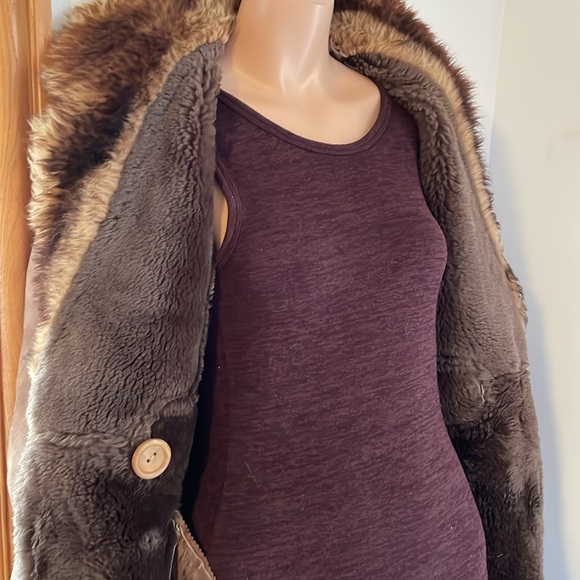 Penny Lane S 🐑 Saks 5th Avenue Sheepskin vintage coat shearling leather wool - Picture 2 of 16